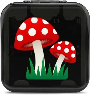 Red Mushroom 24 Game Card Holder Case Storage Box Compatible with Switch Gifts for Game Lover