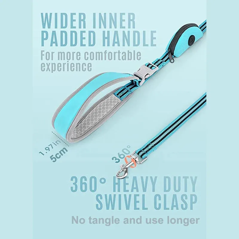 Reflective Nylon Hands Free Dog Walking Leash