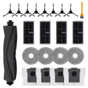 Replacement Parts Accessories Kit for Dreame X30 Ultra/L10s Pro Ultra Heat Vacuum Cleaner - Spare Parts 1 Main Roller Brush 4 HEPA Filters 8 Side Brushes 4 Pads 4 Dust Bags(Not for Dreame L10S Ultra)
