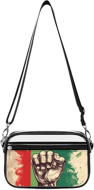 Retro Raised Fist Mexico Flag Clear Bag PVC Clear Crossbody Purse Bag Transparent Messenger Bag Shoulder Handbag