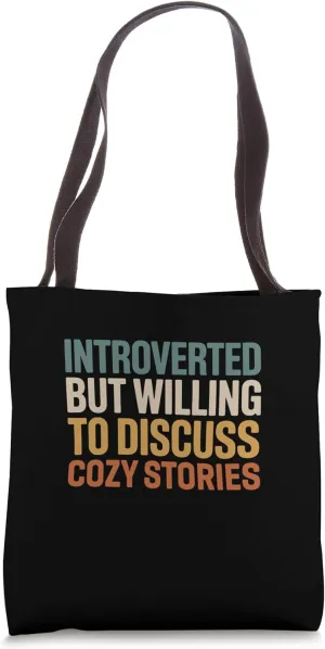Retro Reader Introverted But Willing To Discuss Cozy Stories Tote Bag