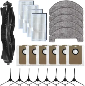 Robot Vacuum Cleaner Replacement Kit For MONSGA MS1 MAX Vacuum Cleaner - Main Brush, Side Brushes, Filters, Mop Cloths, Dust Bags For Enhanced Cleaning Performance(B)