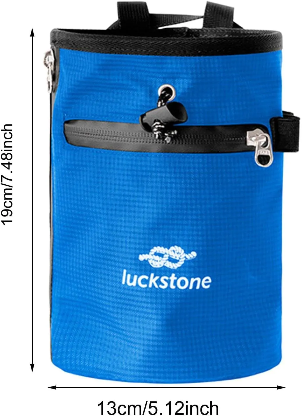Rock Climbing Chalk Bag with Zipper Pocket Wear Resistant Storage Pouch Adjustable Waist Belt for Workout Bowling Bouldering