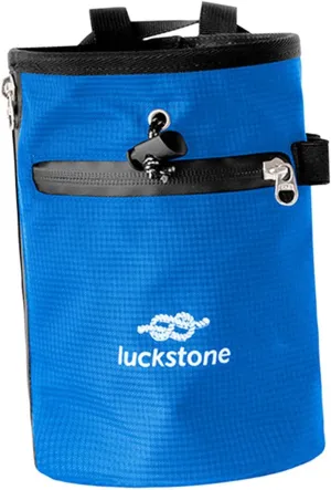 Rock Climbing Chalk Bag with Zipper Pocket Wear Resistant Storage Pouch Adjustable Waist Belt for Workout Bowling Bouldering