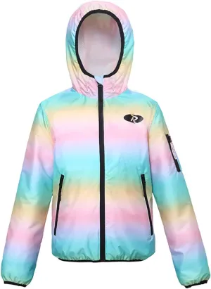 Rokka&Rolla Girls' Lightweight Water-Resistant Jersey-Lined Hooded Windbreaker Jacket