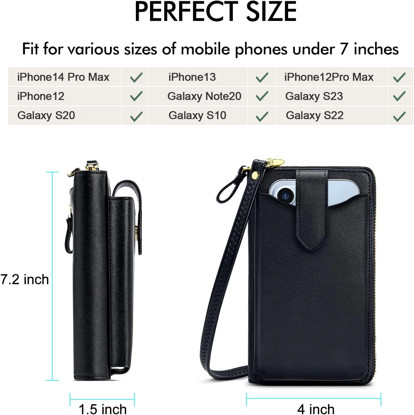 RONSIN Small Crossbody Phone Bag for Women Cell Phone Purse Wallet Mini Shoulder Bag with RFID Card Slots