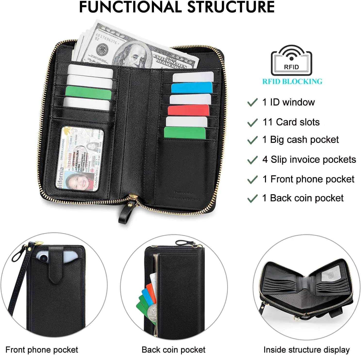 RONSIN Small Crossbody Phone Bag for Women Cell Phone Purse Wallet Mini Shoulder Bag with RFID Card Slots