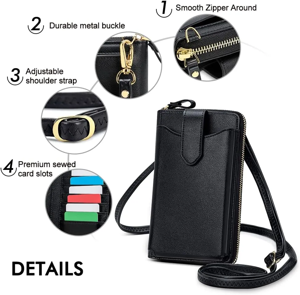 RONSIN Small Crossbody Phone Bag for Women Cell Phone Purse Wallet Mini Shoulder Bag with RFID Card Slots