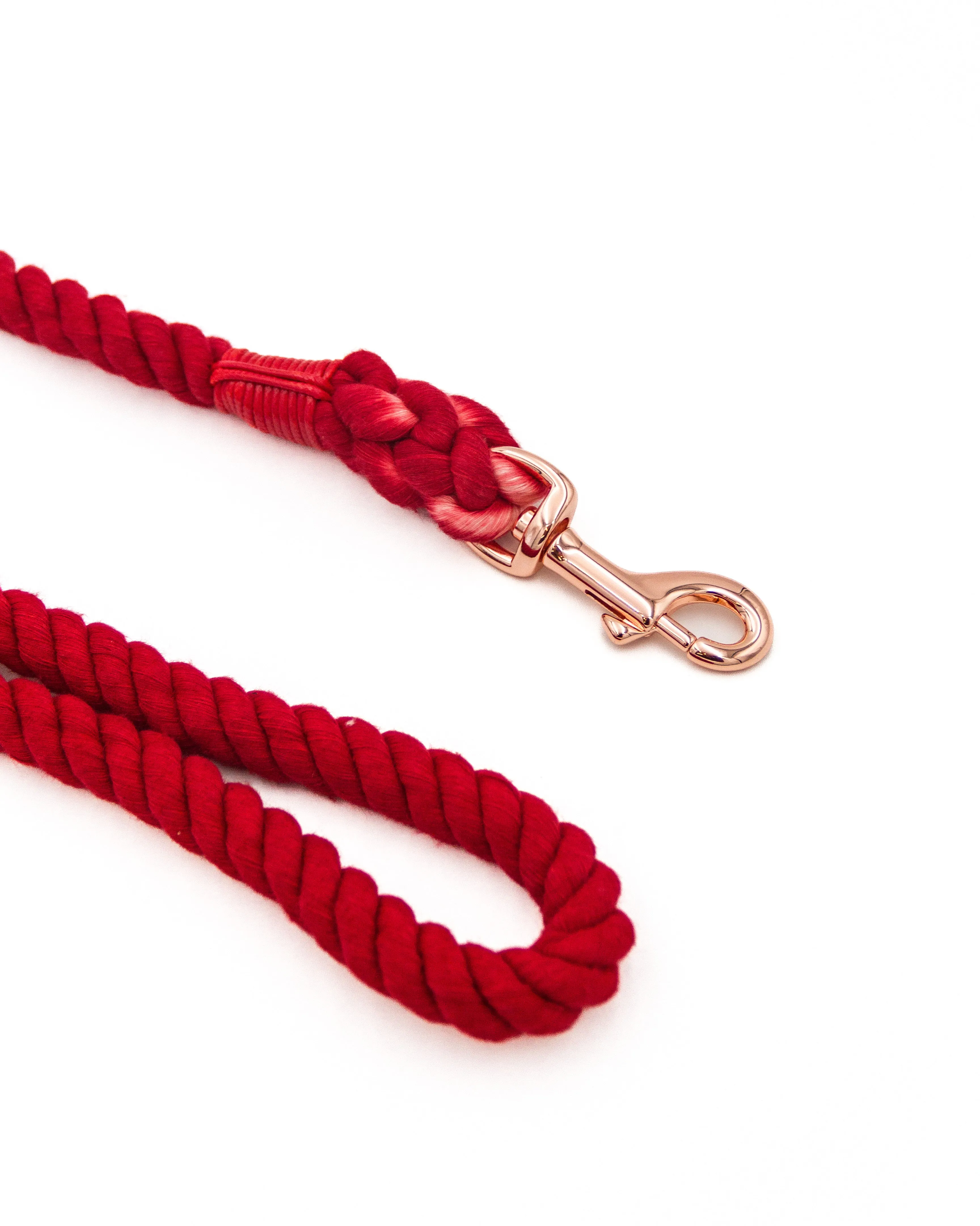 Rope Dog Leash: LUXE Crimson