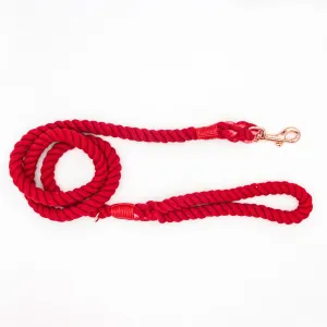 Rope Dog Leash: LUXE Crimson
