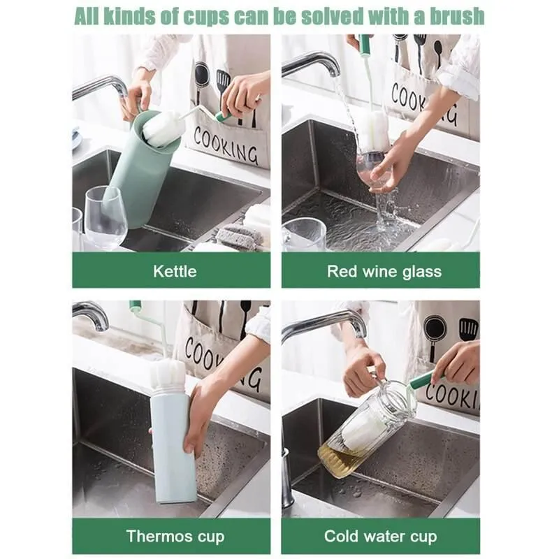 Rotating Long-Handle Bottle Glass Cleaner