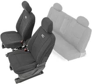 Rough Country Neoprene Front Covers for Chevy Silverado & GMC 1500 (2014-2018) - Waterproof & UV Resistant, Foam Padded, Front Seat Cover Set