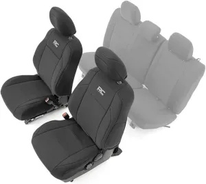 Rough Country Neoprene Front Seat Covers for Toyota Tacoma (2016-2023) - Waterproof & UV Resistant, Foam Padded, Front Seat Cover Set