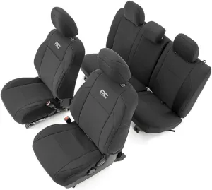 Rough Country Neoprene Seat Covers for Toyota Tacoma (2016-2023) - Waterproof & UV Resistant, Foam Padded, Front & Rear Seat Cover Set
