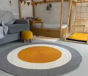 Round Cotton Rugs & Braided Floor Carpet Mat for Living Room, Bedroom, Dining, Office, Restaurant
