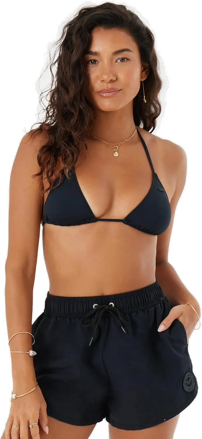 Roxy Women's Standard Beach Casual Loose Fitted, Elastic Waist Drawcord Swim Shorts, Quick-Dry