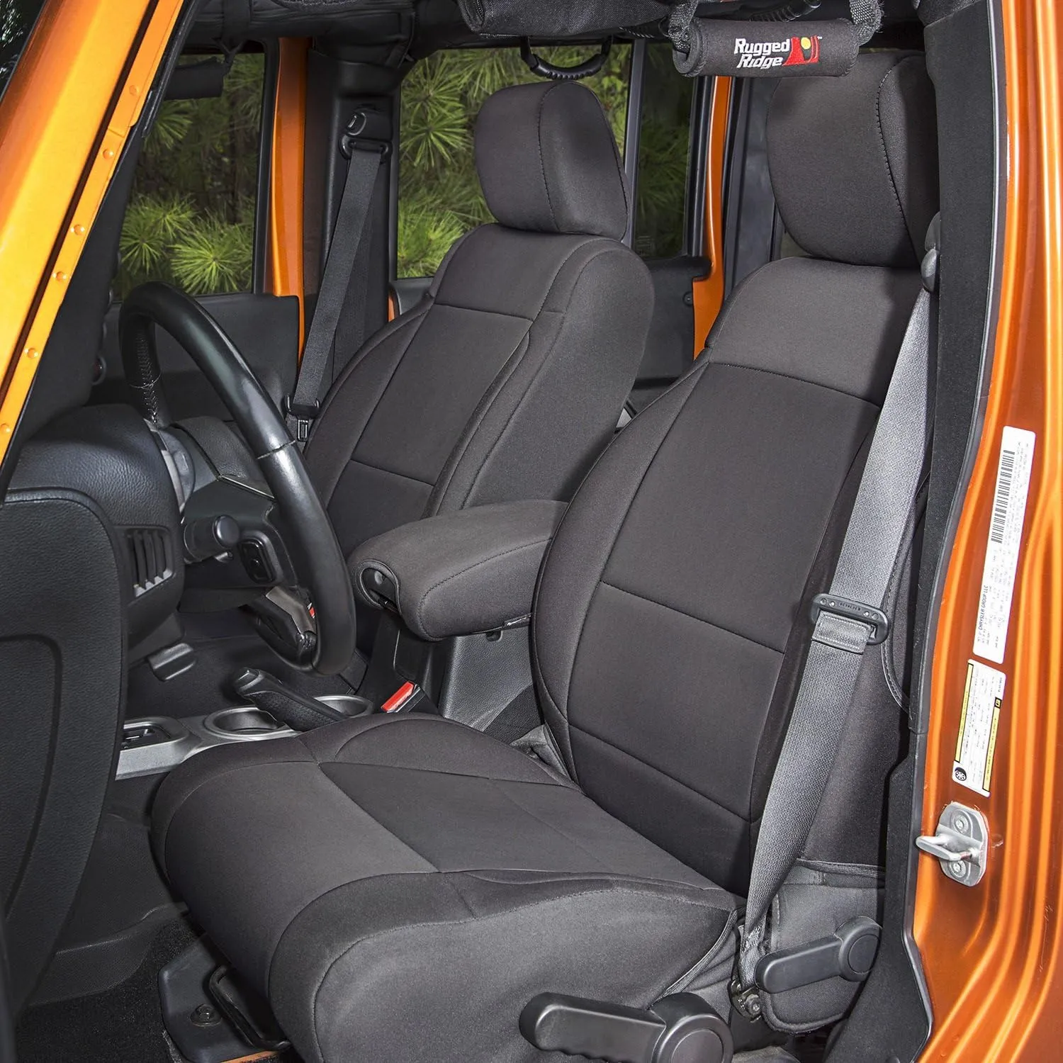 Rugged Ridge | Seat Cover Kit, Front, Neoprene, Black | 13215.01 | Fits 2011-2018 Jeep Wrangler JK Small