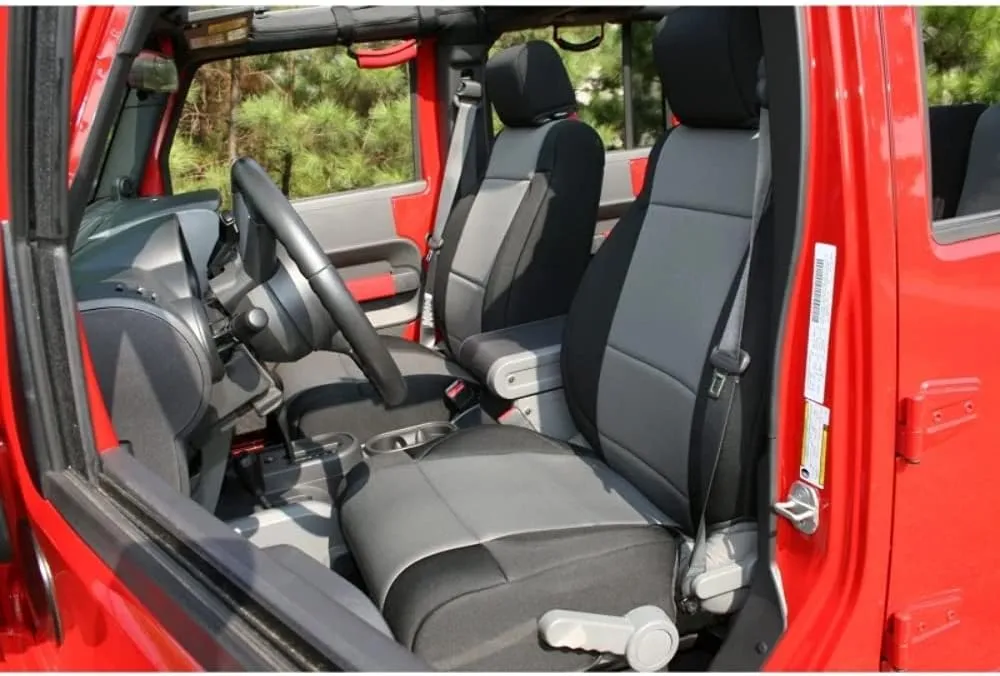 Rugged Ridge | Seat Cover Kit, Front, Neoprene, Black/Gray | 13214.09 | Fits 2007-2010 Jeep Wrangler JK