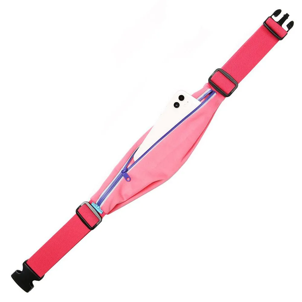 Running Belt Adjustable Waist Pack and Phone Holder with Reflective Zipper