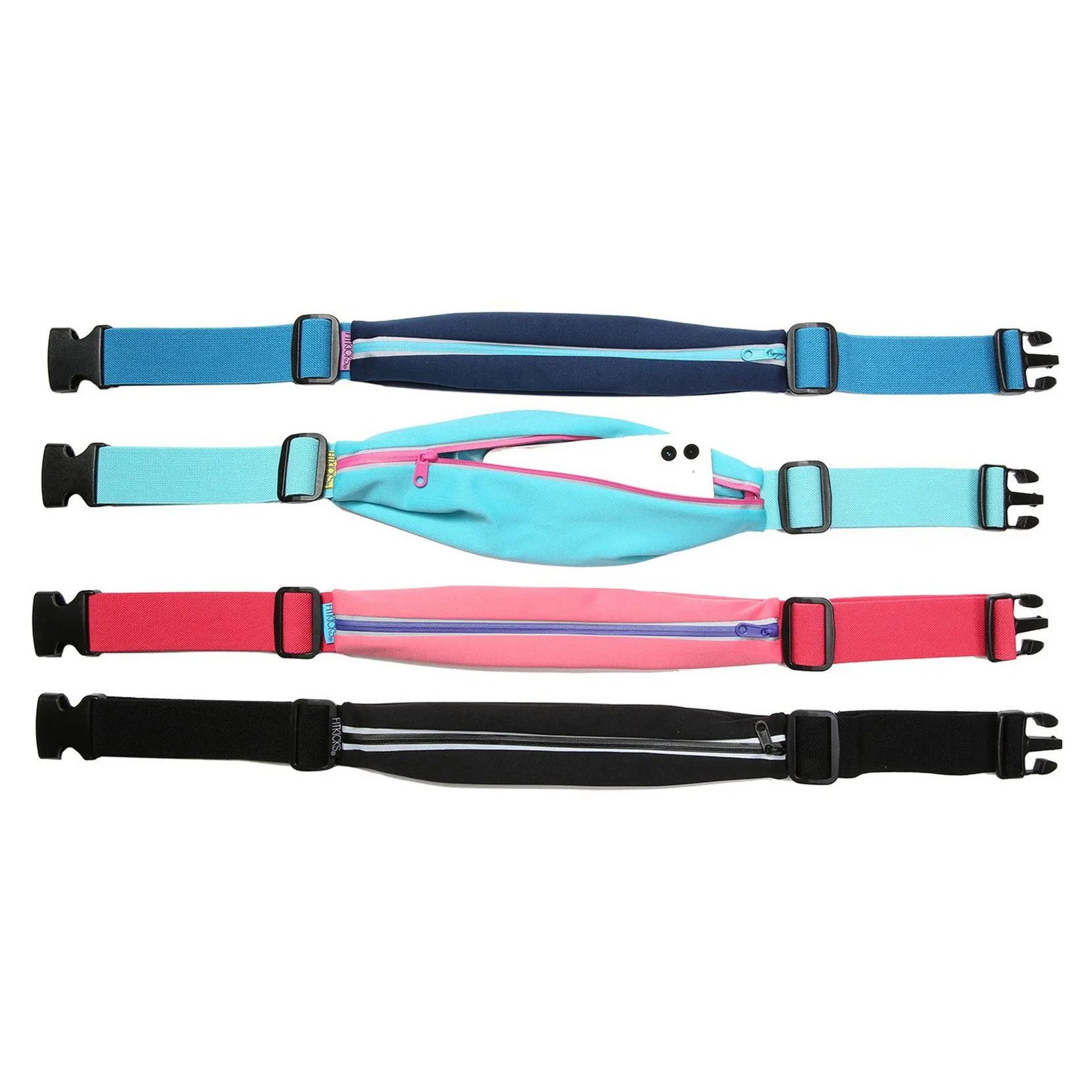 Running Belt Adjustable Waist Pack and Phone Holder with Reflective Zipper