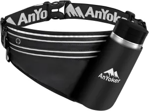 Running Hydration Belt with Water Bottle Holder, Walking, Hiking Fanny Pack for Phone, Key, Card, Outdoor sport Runners Essentials Accessories Marathon Triathlon Walking Jogging Gear (Dark)