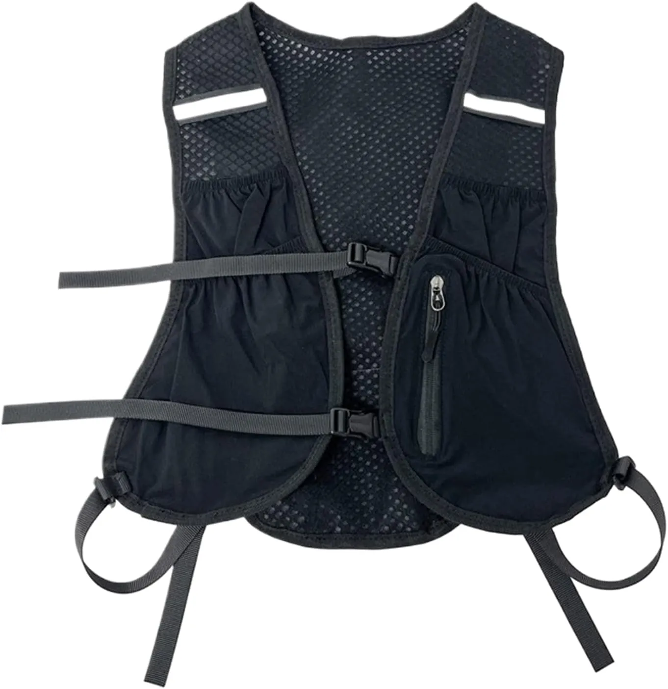 Running Vest, Jogging Daypack, Breathable Hydration Carrier, Black, Gray, Lightweight Pocket Storage Design, Adjustable Fit Comfort, for Mountaineering, Biking, Fitness