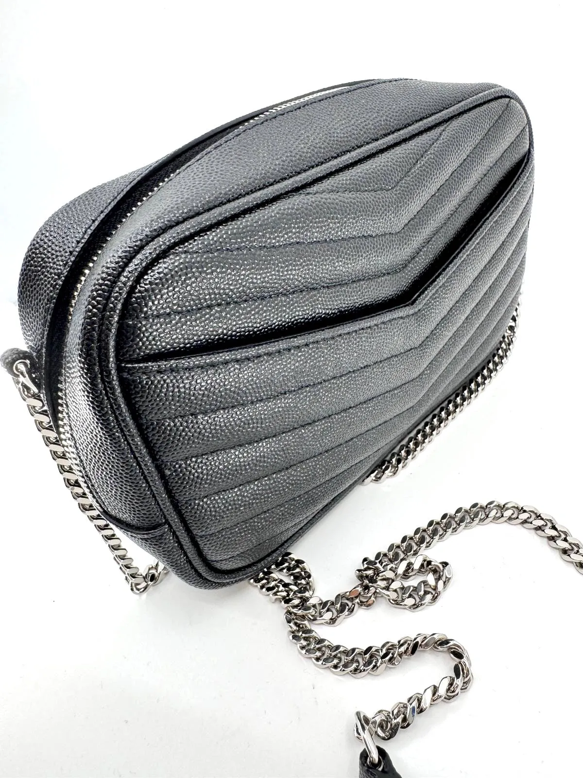 SAINT LAURENT GRAIN DE POUDRE MINI LOU CAMERA BAG