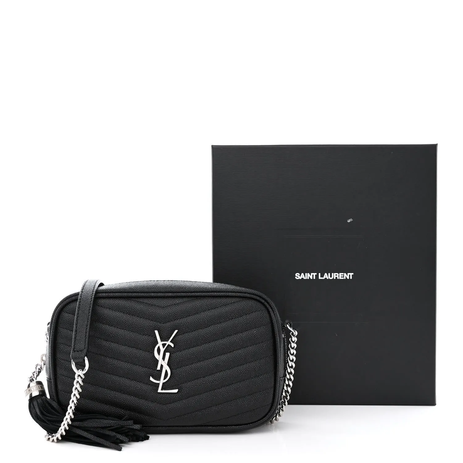 SAINT LAURENT GRAIN DE POUDRE MINI LOU CAMERA BAG