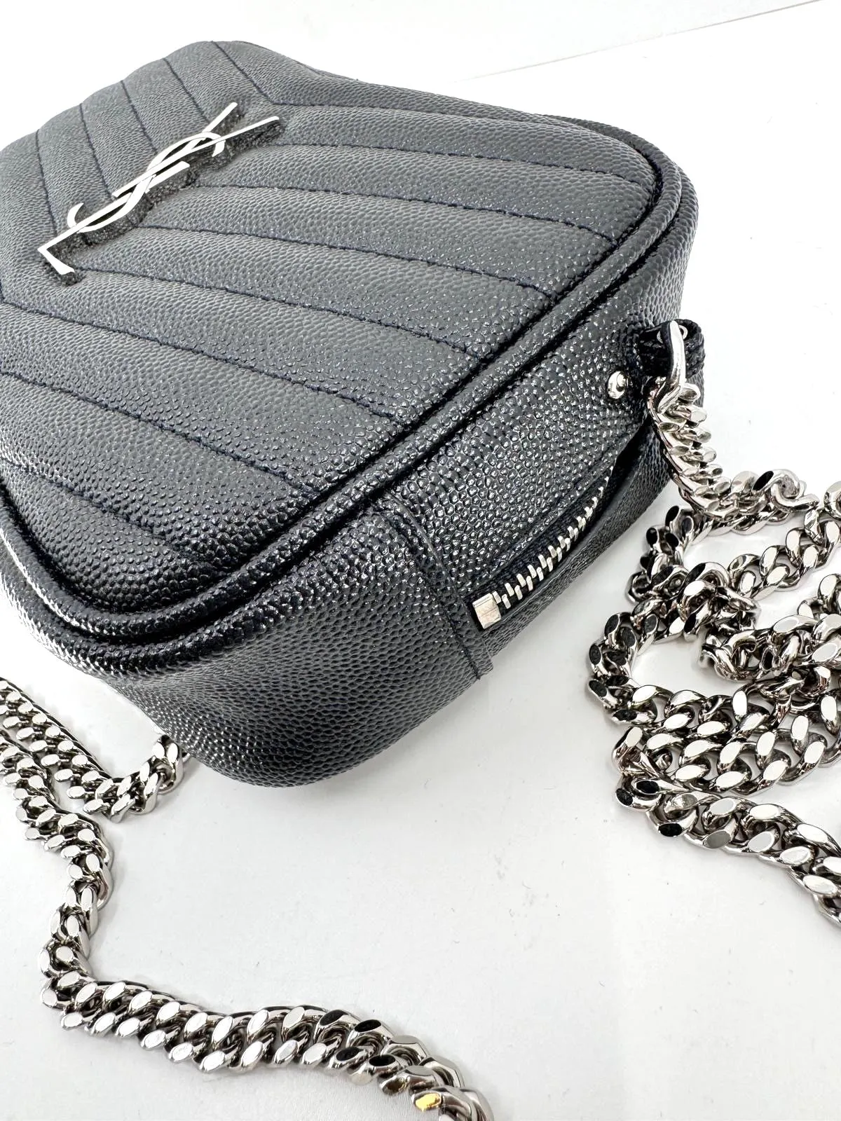 SAINT LAURENT GRAIN DE POUDRE MINI LOU CAMERA BAG