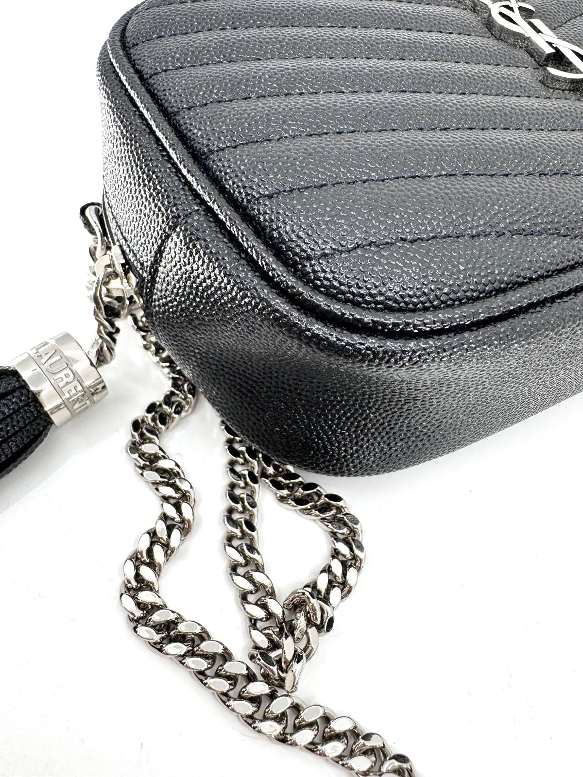 SAINT LAURENT GRAIN DE POUDRE MINI LOU CAMERA BAG