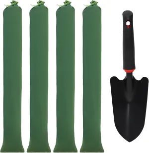Sand Bags for Flooding, 4 Pcs Long Canvas Reusable Flood Water Barrier Suitable for Indoor and Outdoor etc to Control Flooding in Rainy Season (4 feet 7 inch),Present a Small Shovel for Digging Soil