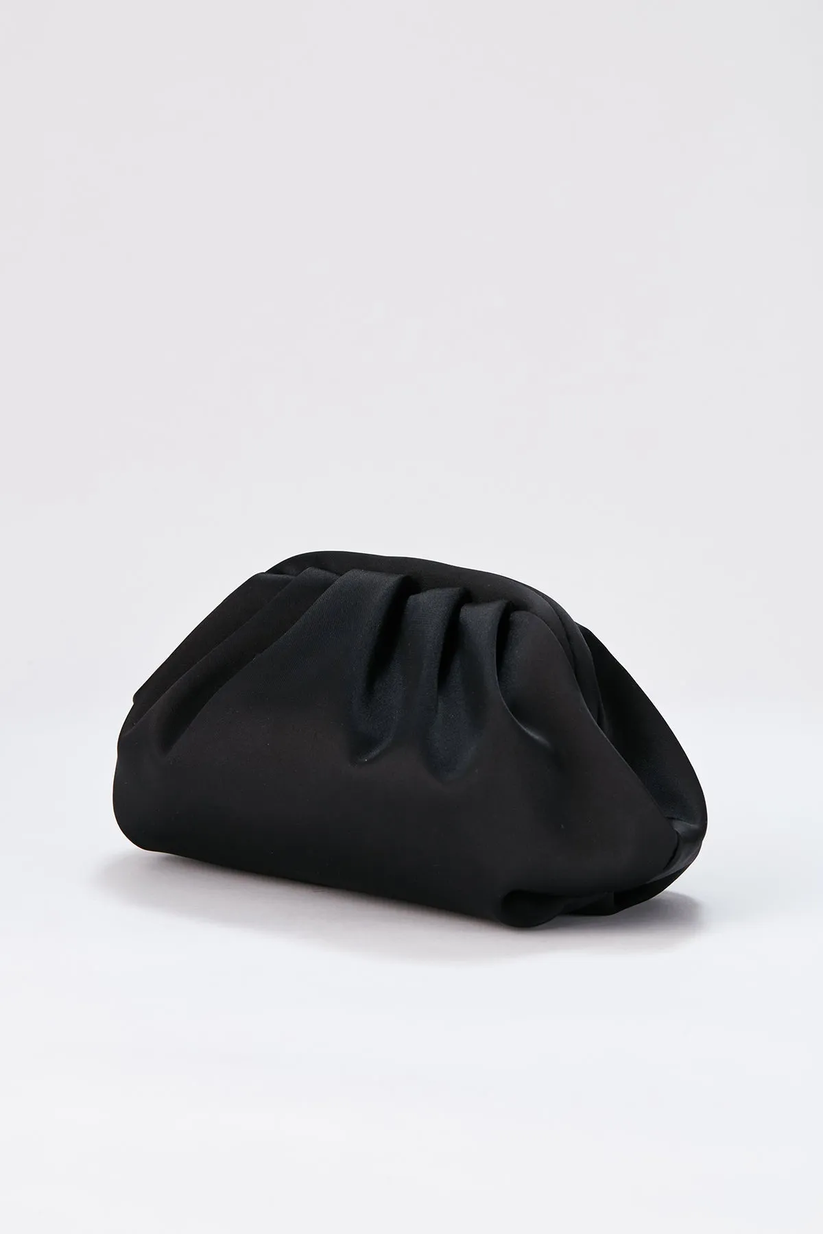 Satin Pouch Crossbody Bag - Black