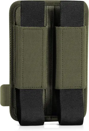 Savior Equipment Tactical Double Pistol Extended Open-Top Mag Pouch Holder Handgun Magazine Storage, Elastic Band to Hold Tight, Hook-Backed Panel