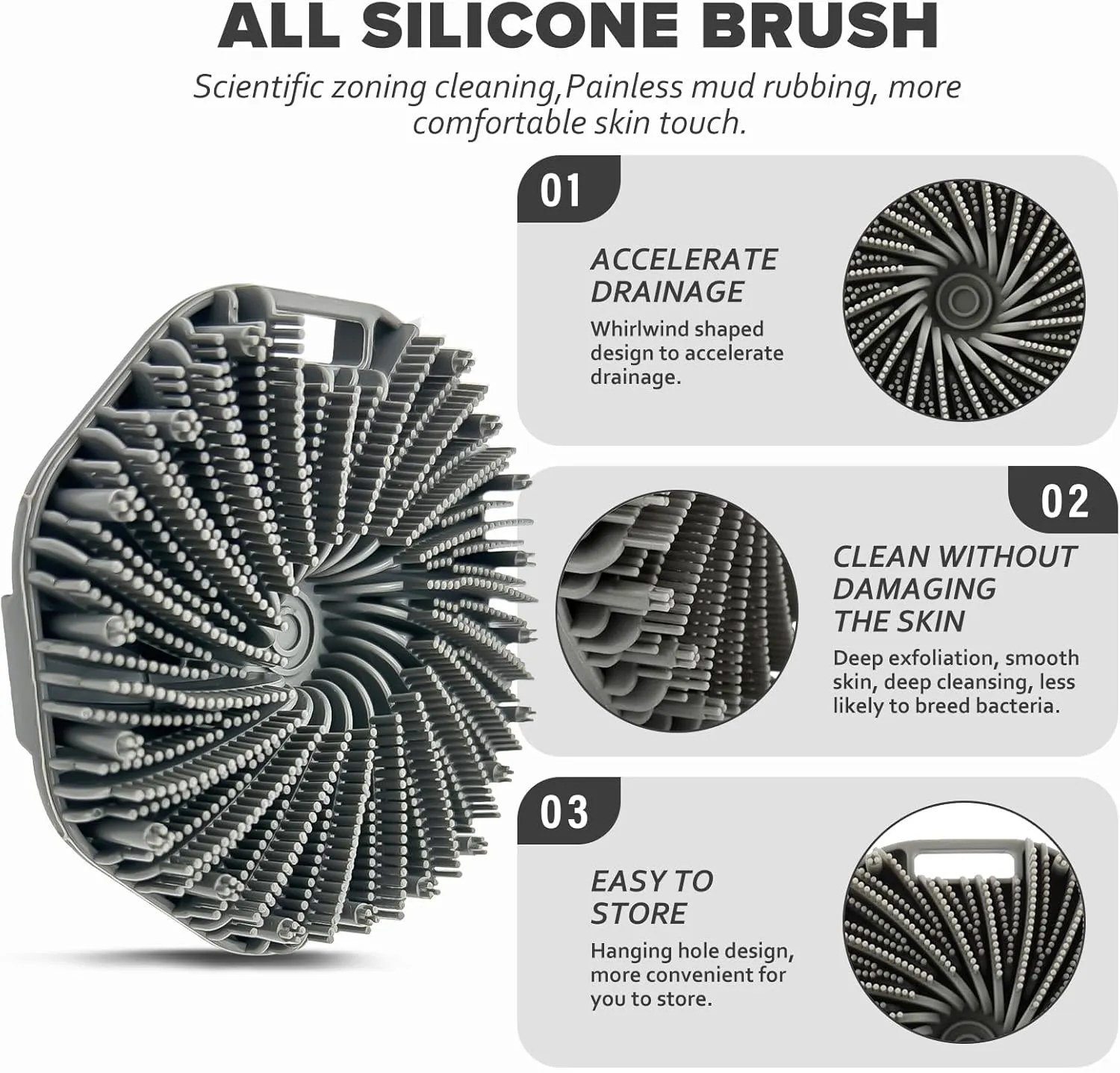 SCRUBBIES™ for Body,Food-Grade Soft Silicone, Body Scrubber Shower Brush Handheld Men and Women,Fit Sensitive Skin ，Gentle Exfoliating.2-Pack（Green Standard Size）