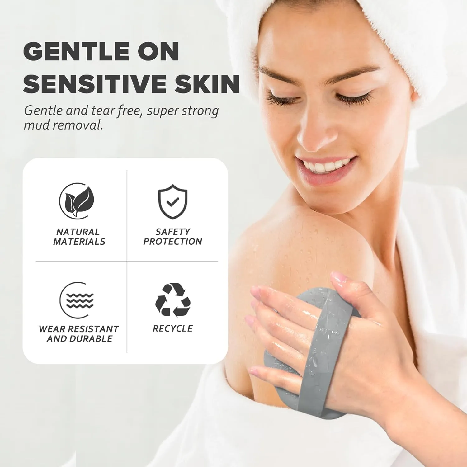 SCRUBBIES™ for Body,Food-Grade Soft Silicone, Body Scrubber Shower Brush Handheld Men and Women,Fit Sensitive Skin ，Gentle Exfoliating.2-Pack（Green Standard Size）