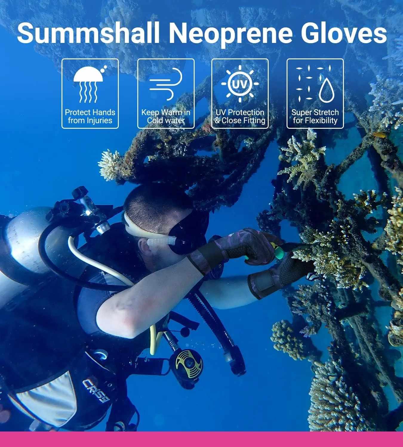 Scuba Diving Gloves, 3MM Neoprene Thermal Non-Slip Gloves for Diving, Surfing, Kayaking, Snorkeling, Sailing, Boating Neoprene Gloves for Men and Women