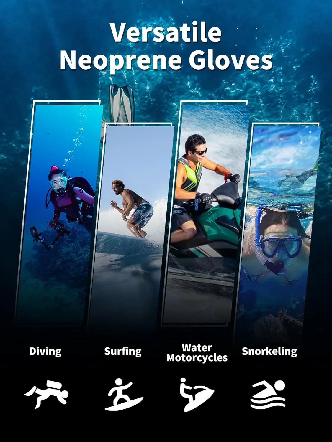Scuba Diving Gloves, 3MM Neoprene Thermal Non-Slip Gloves for Diving, Surfing, Kayaking, Snorkeling, Sailing, Boating Neoprene Gloves for Men and Women