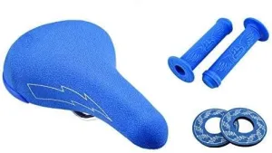 SE Bikes Bundle 3 Items: SE Flyer Seat with SE Wing Grips with SE Wing Donuts (Blue)