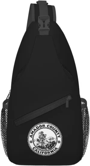 Seal Of Amador County, California Crossbody Bags For Women Men Chest Backpack Gym Shoulder Bag Travel Outdoor Sports Casual Crossbody Bags