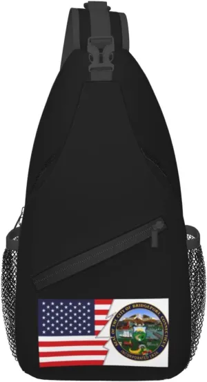 Seal Of Bridgeport, Connecticut And America Crossbody Bags For Women Men Chest Backpack Gym Shoulder Bag Travel Outdoor Sports Casual Crossbody Bags