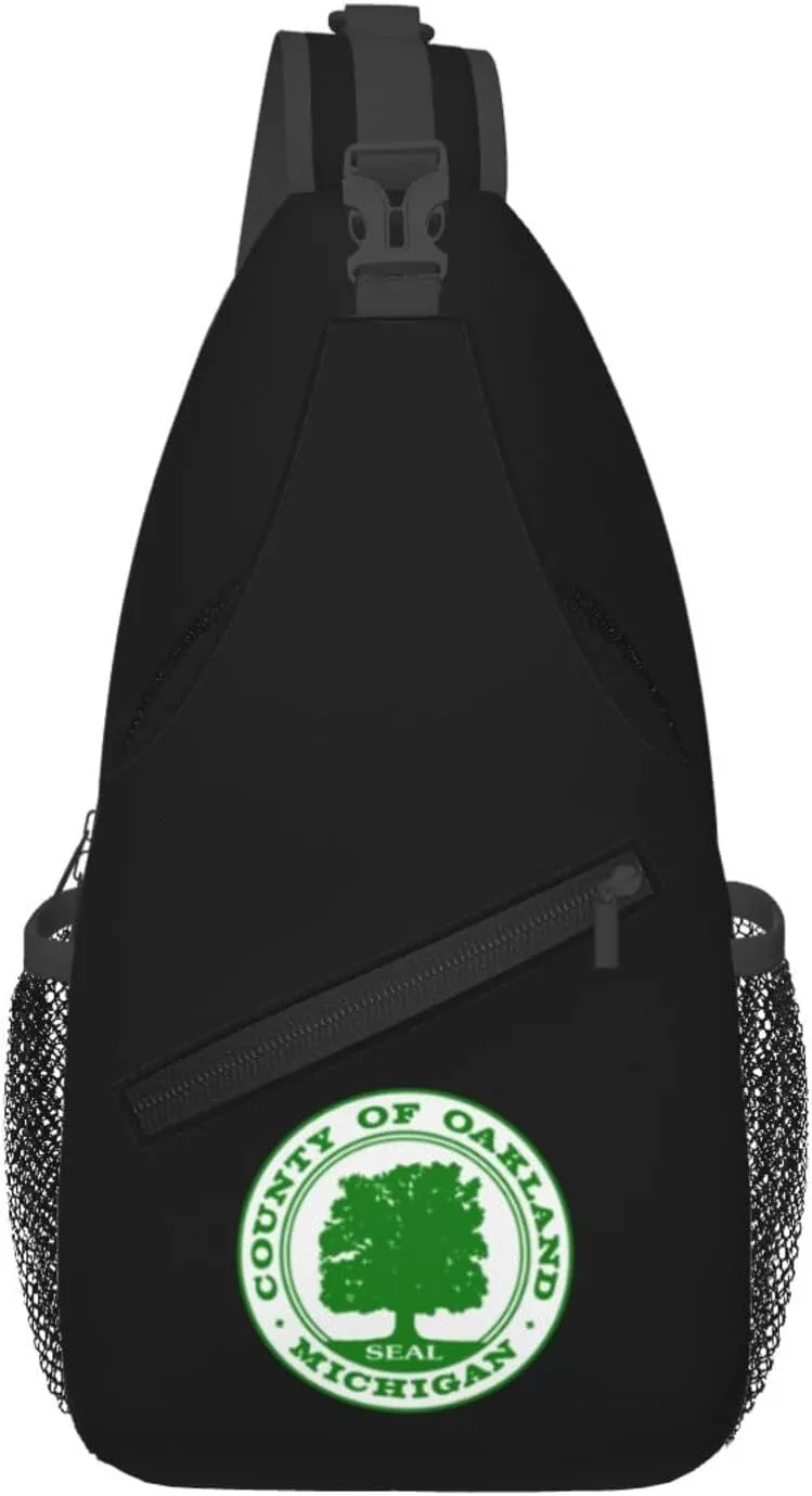 Seal Of Oakland County, Michigan Crossbody Bags For Women Men Chest Backpack Gym Shoulder Bag Travel Outdoor Sports Casual Crossbody Bags
