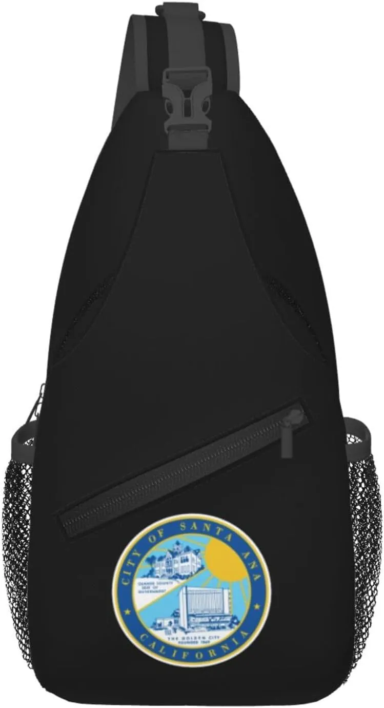 Seal Of Santa Ana, California Crossbody Bags For Women Men Chest Backpack Gym Shoulder Bag Travel Outdoor Sports Casual Crossbody Bags