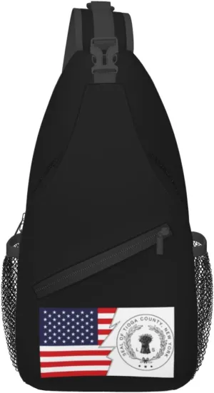 Seal Of Tioga County, New York_ And America Crossbody Bags For Women Men Chest Backpack Gym Shoulder Bag Travel Outdoor Sports Casual Crossbody Bags