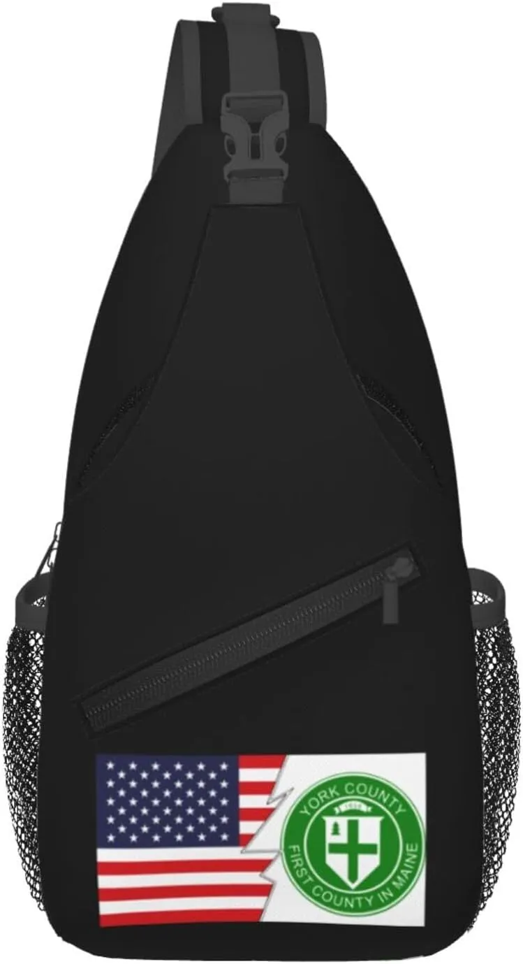 Seal Of York County, Maine And America Crossbody Bags For Women Men Chest Backpack Gym Shoulder Bag Travel Outdoor Sports Casual Crossbody Bags