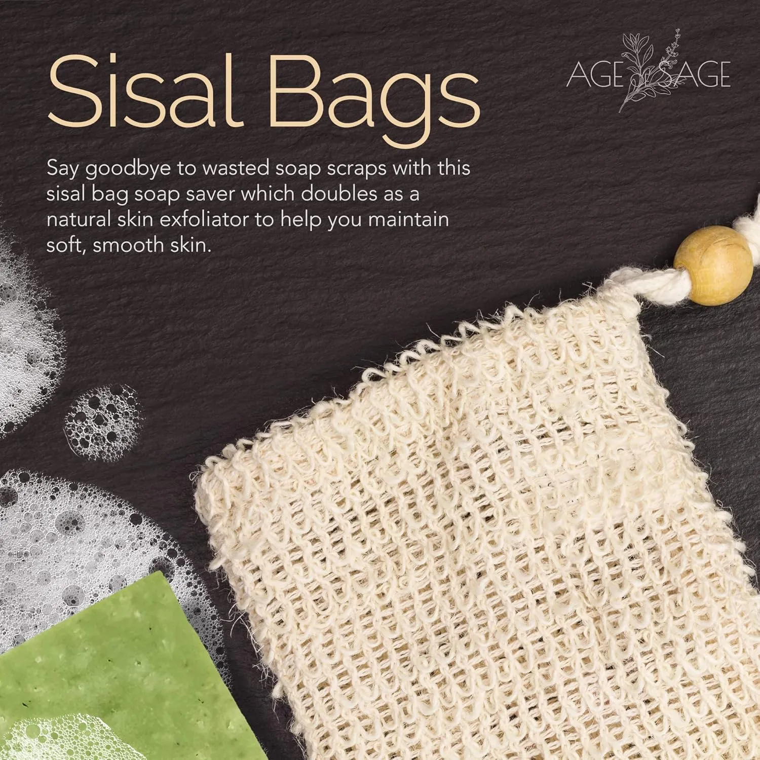 self-tanners Natural Soap Bar w/Sisal Bag, Vegan Artisan Soap Bar Set for Women, Body Soap in Bar Soap Pouch, Natural Bath Soaps w/Essential Oils, 4 Plain Body Soap Bars, Jasmine Lime