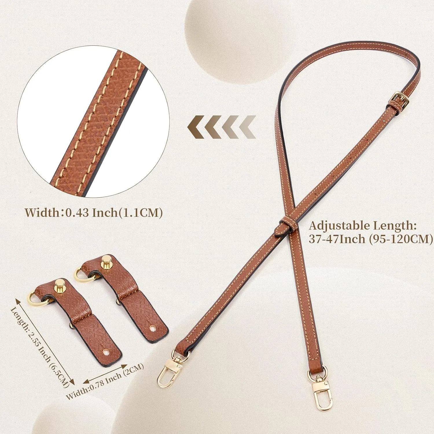 SENTEN Purse Straps Replacement for Longchamp Bag Women