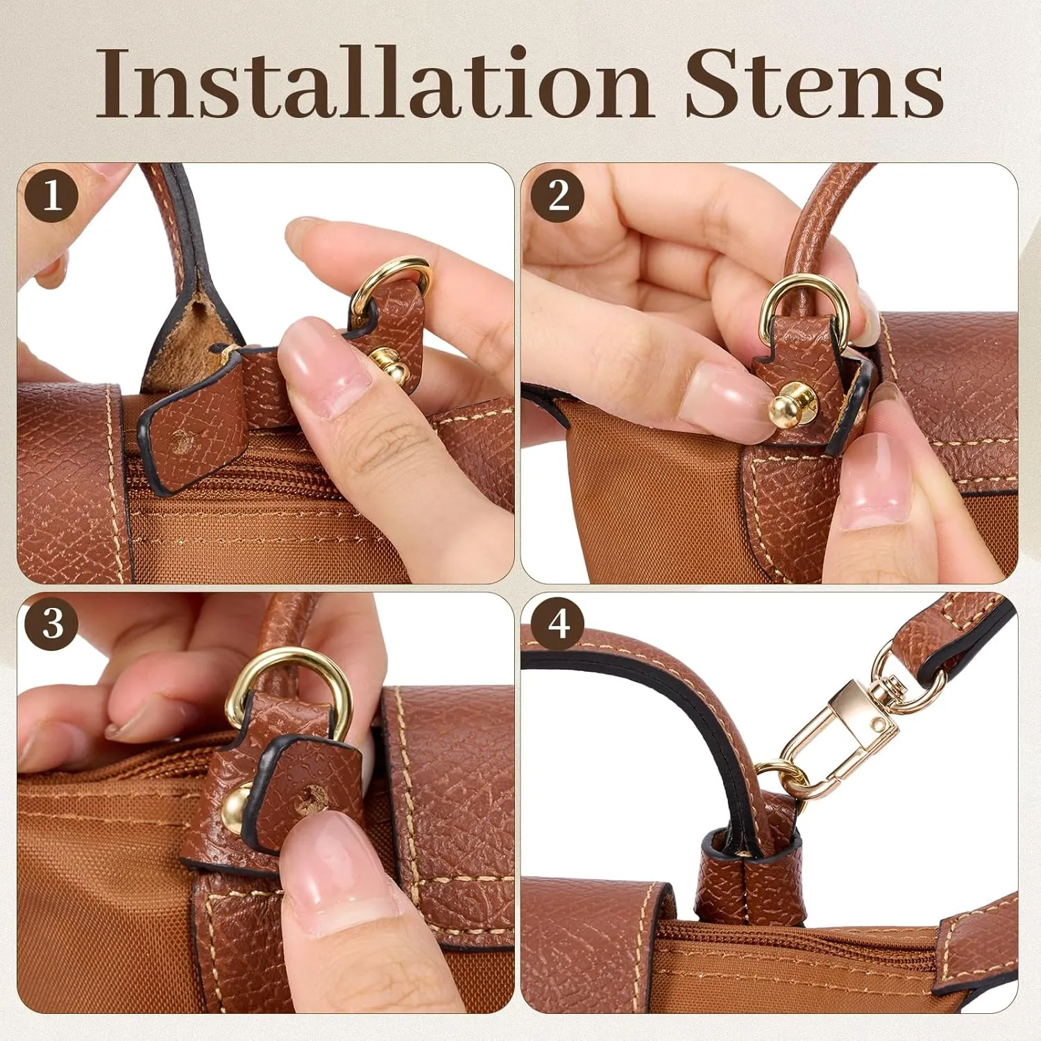 SENTEN Purse Straps Replacement for Longchamp Bag Women