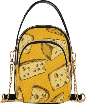 senya Cheese Color Pattern Crossbody Handbags for Women Casual Leather Shoulder Phone Purse