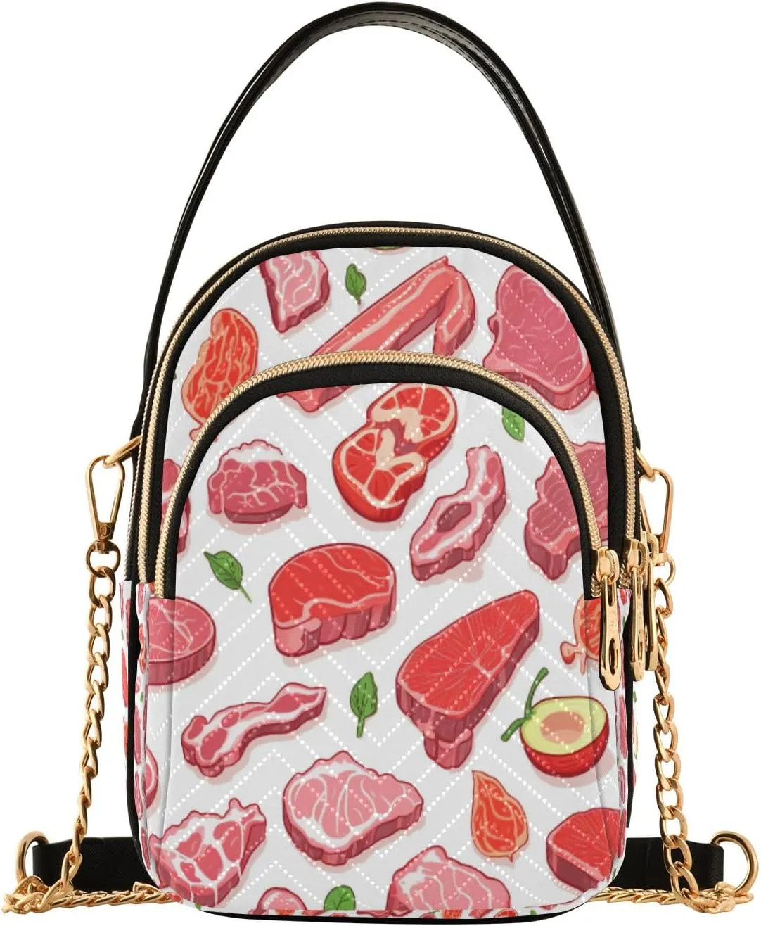 senya Steak Meat Crossbody Handbags for Women Casual Leather Shoulder Phone Purse
