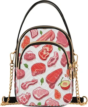 senya Steak Meat Crossbody Handbags for Women Casual Leather Shoulder Phone Purse